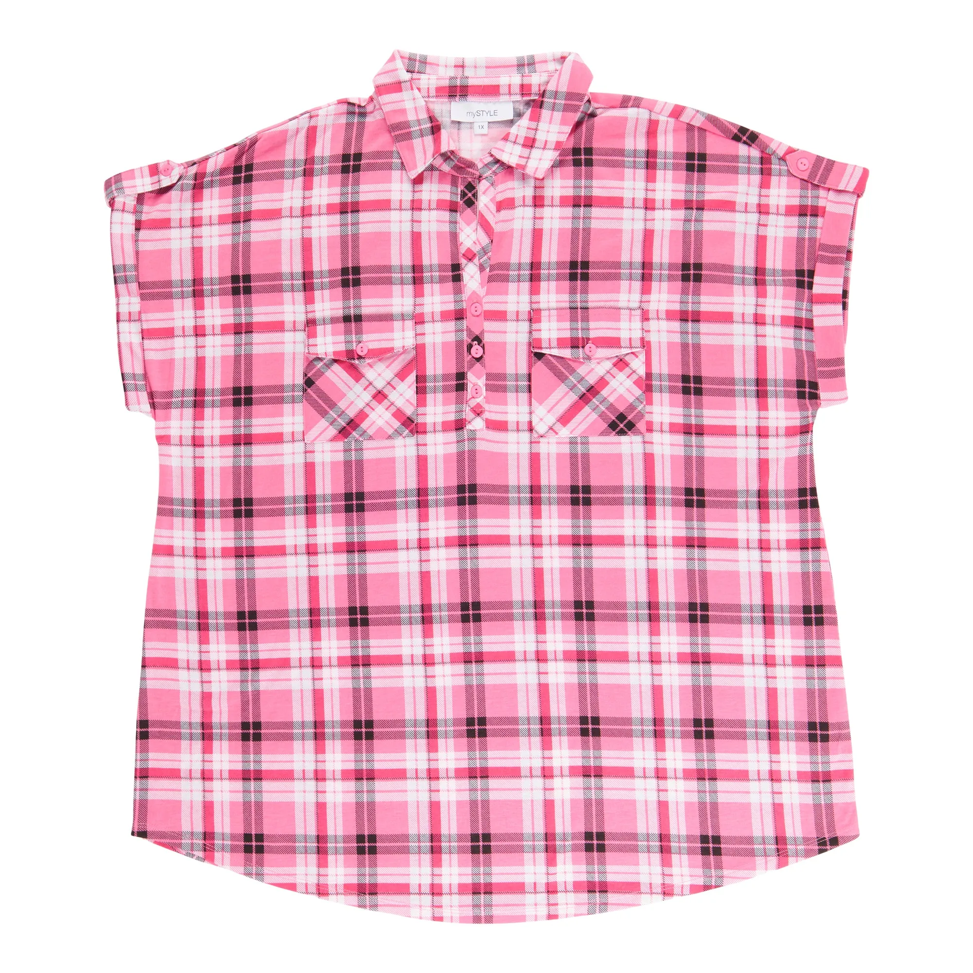 mySTYLE Women's Plus Plaid Knit Tank Top sold by Giant Tiger