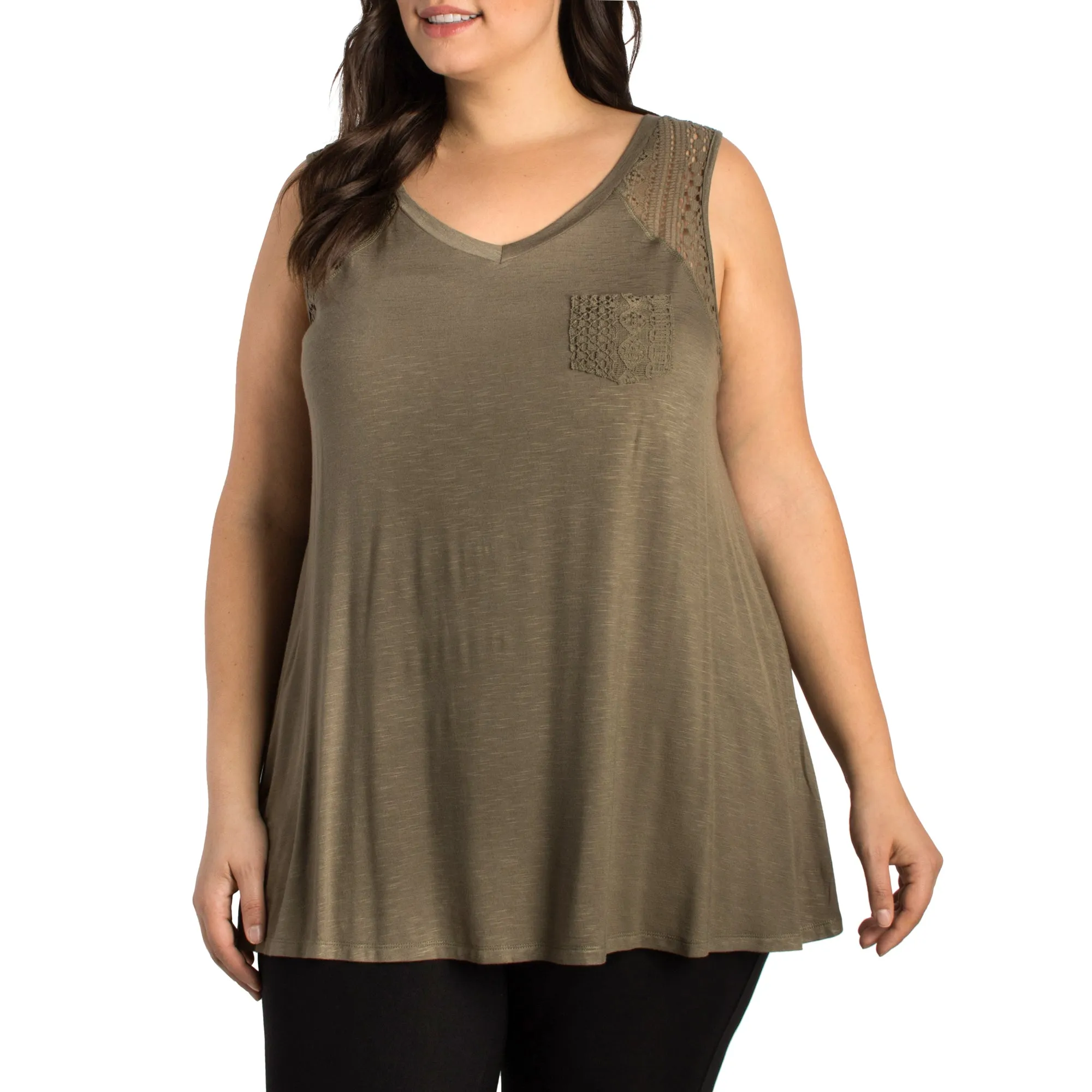 lily morgan Women's Plus Crochet Pocket Top sold by Giant Tiger product image thumbnail 4