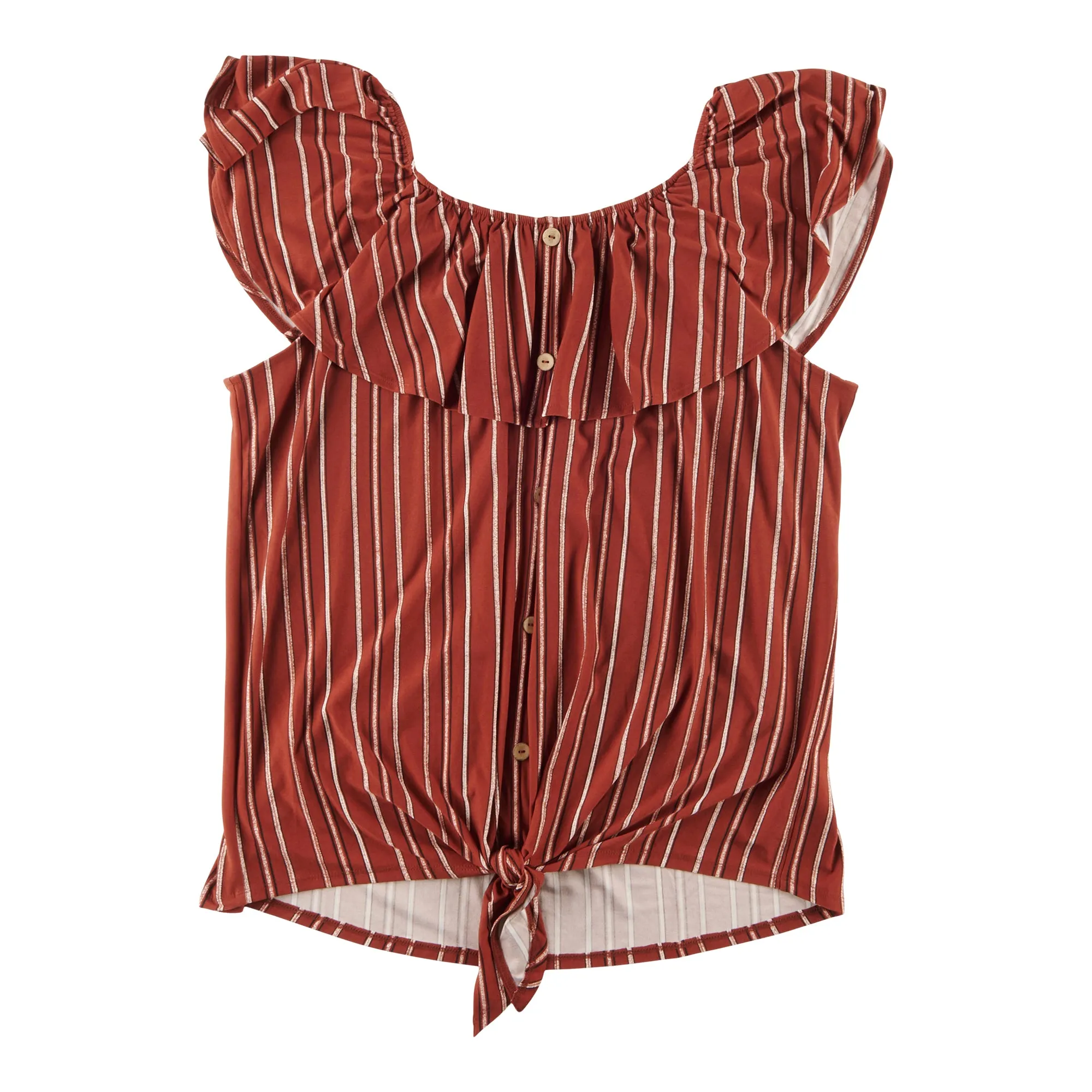 lily morgan Women's Plus Mystic Tie Front Ruffle Top sold by Giant Tiger product image thumbnail 4