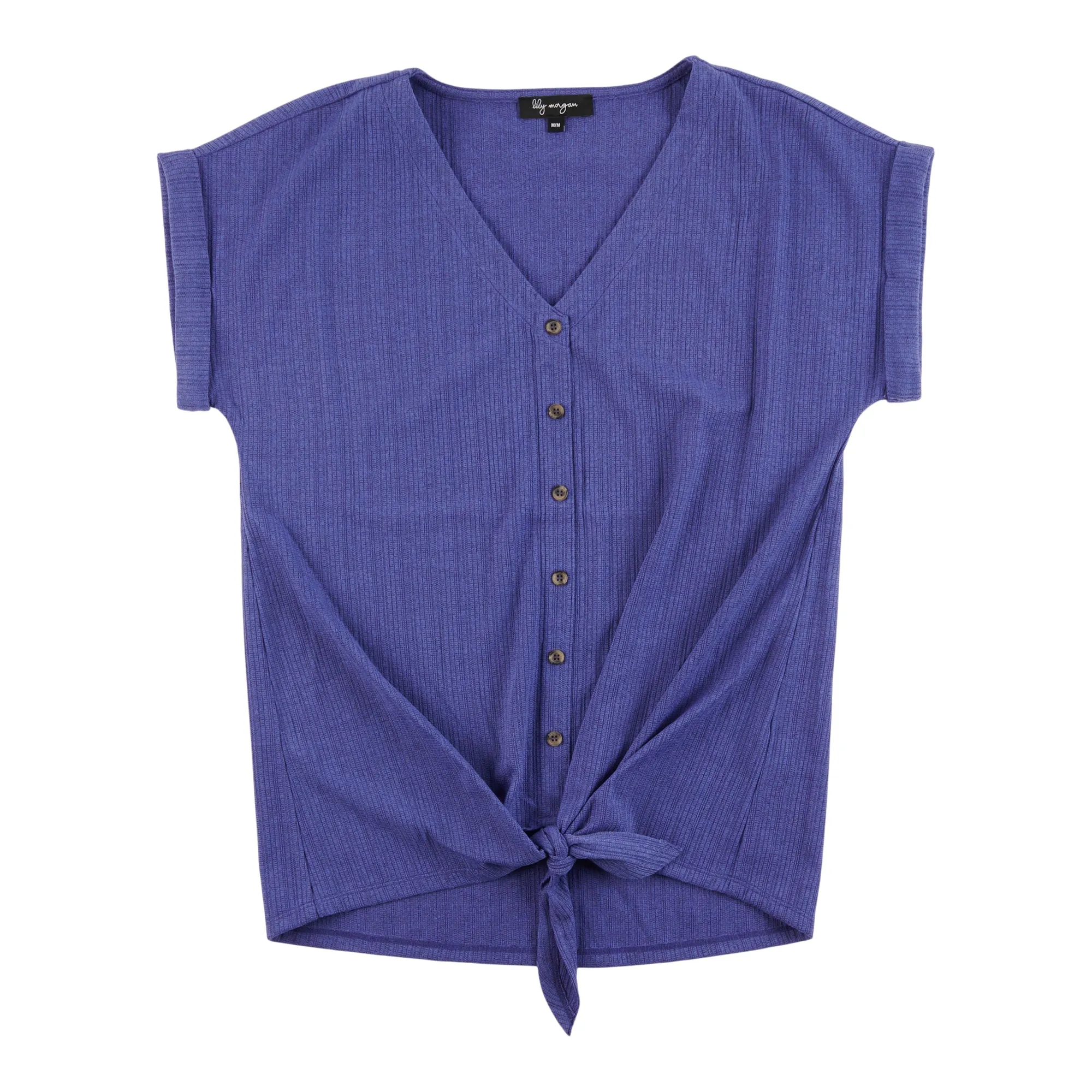 lily morgan Women's Button-Up V-Neck Tie Front Top sold by Giant Tiger product image thumbnail 3