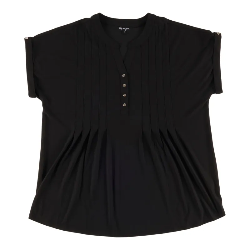 lily morgan Women's Trend Edit Short Sleeve Pleated Top sold by Giant Tiger