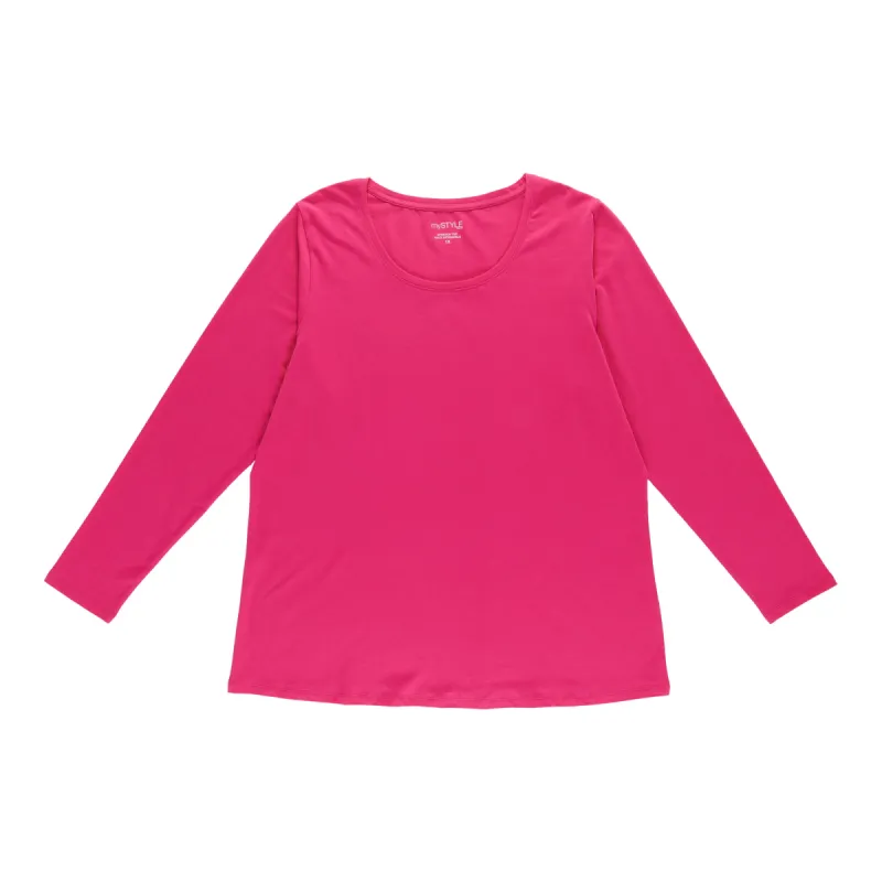 mySTYLE Women's Plus Scooped Neck Blouse sold by Giant Tiger