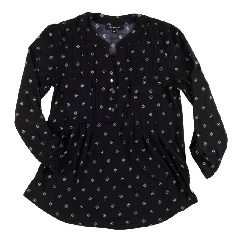 lily morgan Women's Urban Chic Pintuck Printed Top sold by Giant Tiger