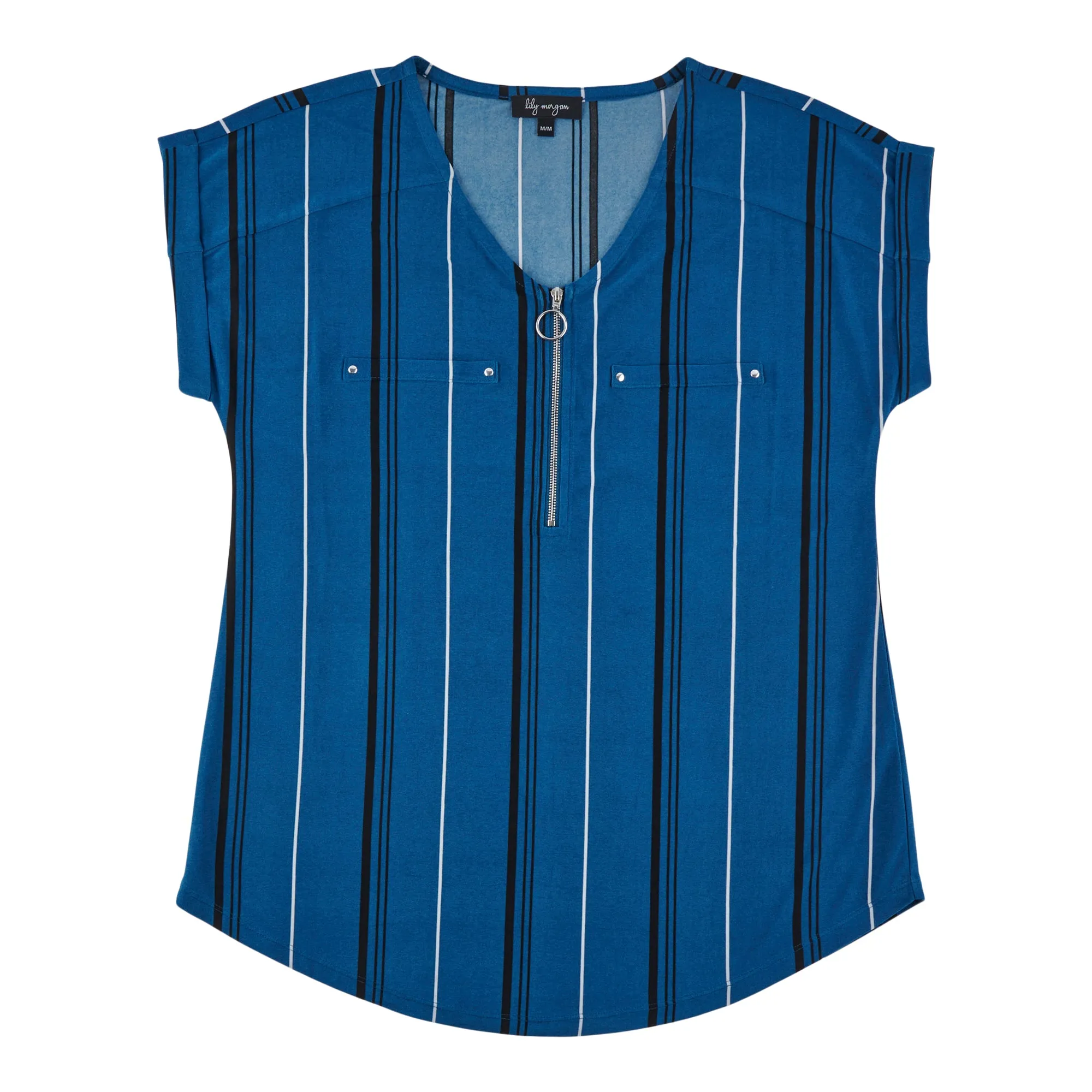 lily morgan Women's V-Neck Zip Blouse sold by Giant Tiger product image thumbnail 3