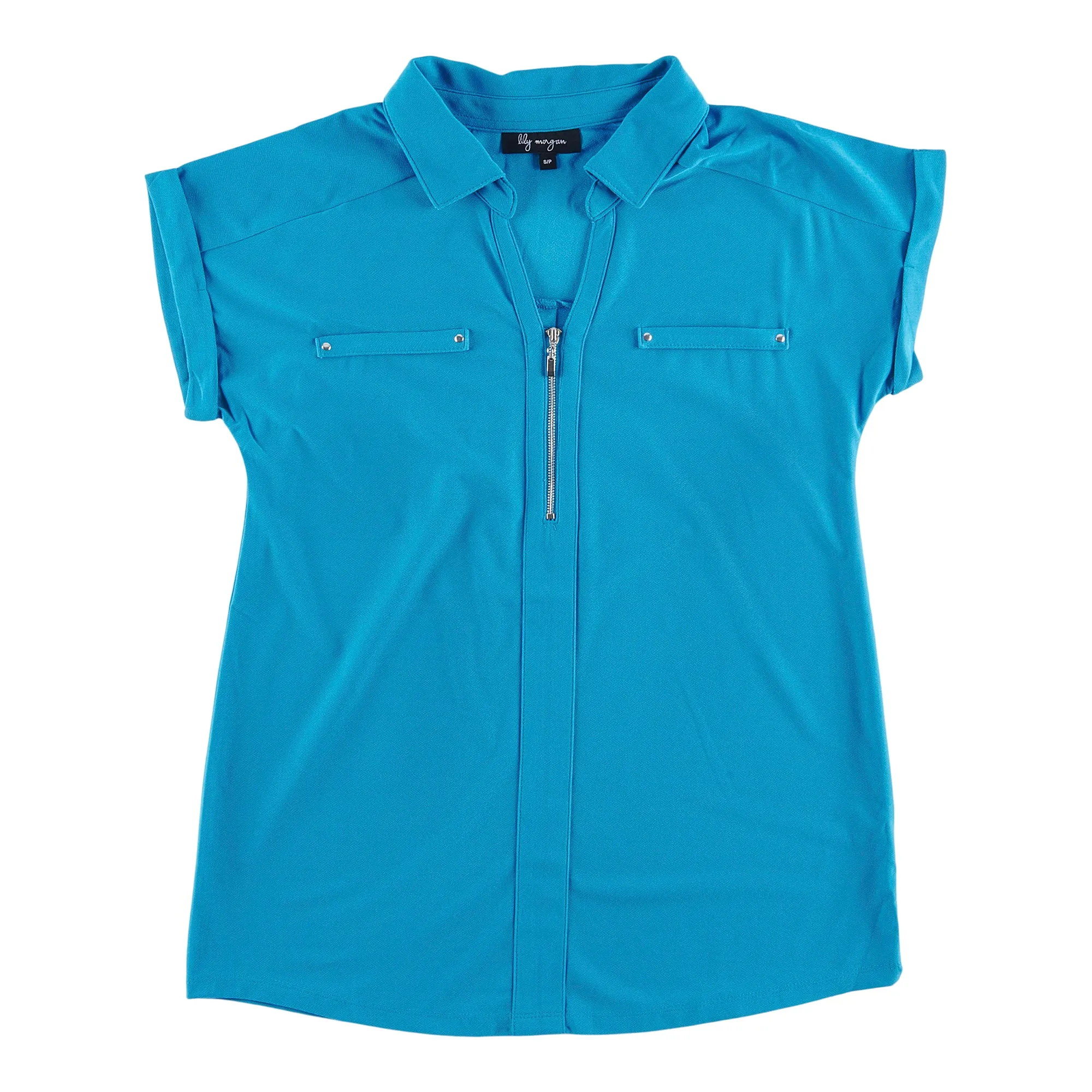 lily morgan Women's Ocean Blues Zipper Front Top sold by Giant Tiger product image thumbnail 3