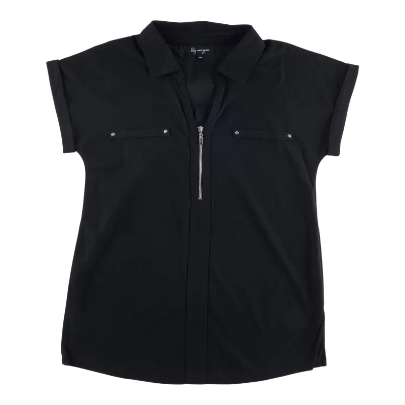 lily morgan Women's Ocean Blues Zipper Front Top sold by Giant Tiger