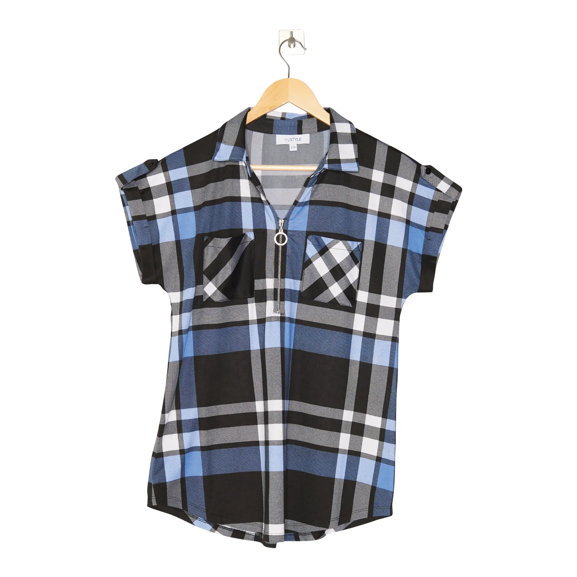 mySTYLE Women's Printed Plaid Top sold by Giant Tiger product image thumbnail 2