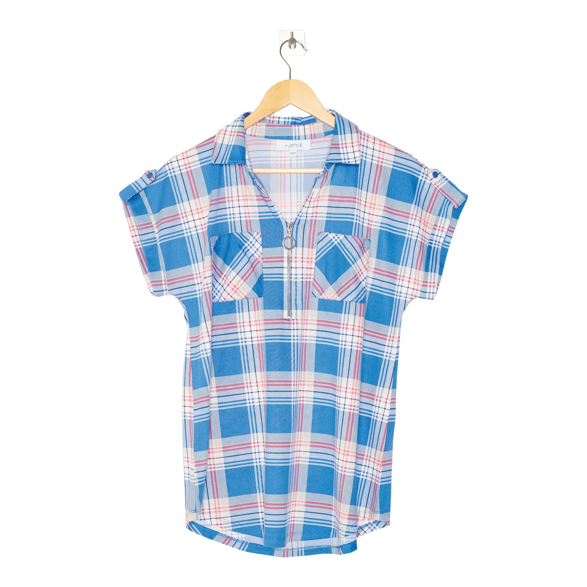 mySTYLE Women's Printed Plaid Top sold by Giant Tiger product image thumbnail 3