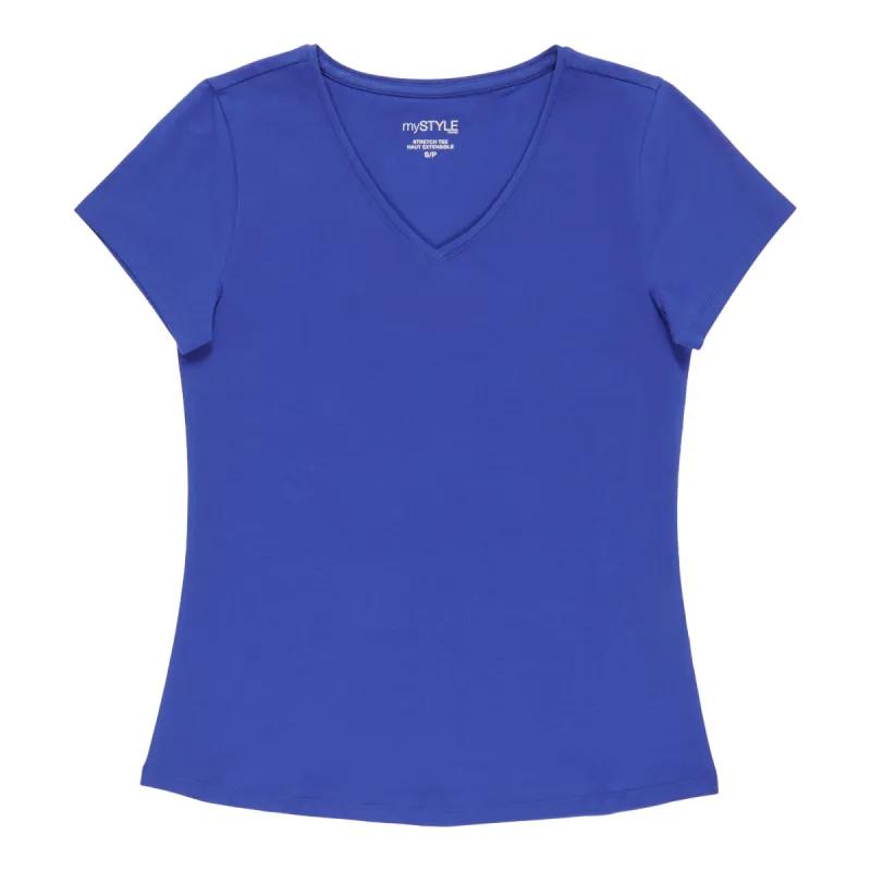 mySTYLE Women's V-Neck Stretchy T-Shirt sold by Giant Tiger