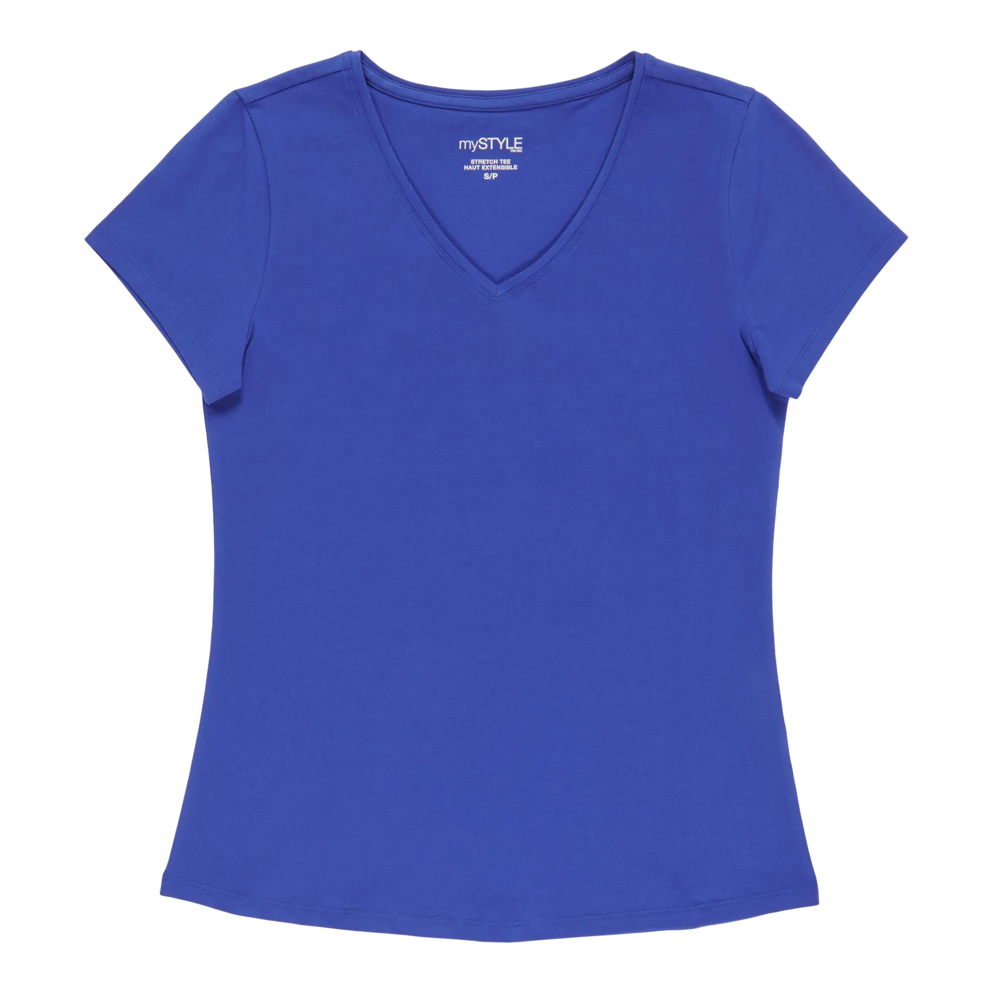 mySTYLE Women's V-Neck Stretchy T-Shirt sold by Giant Tiger