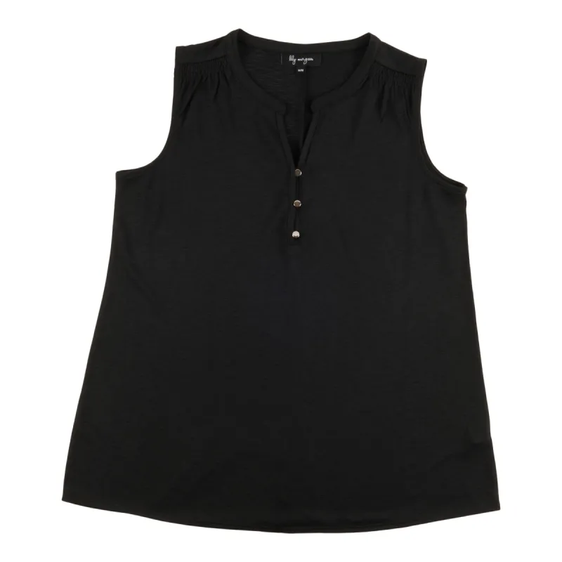 lily morgan Women's Trend Edit Solid Pintuck Detail Top sold by Giant Tiger
