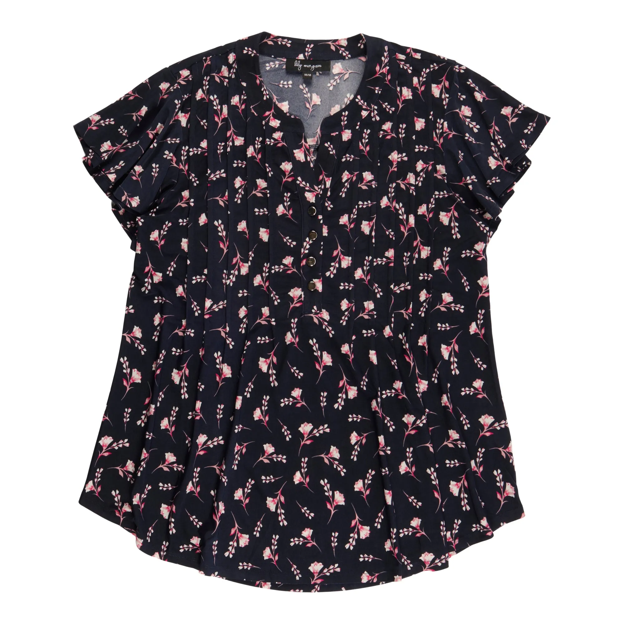 lily morgan Women's V-Neck Pintuck Blouse sold by Giant Tiger