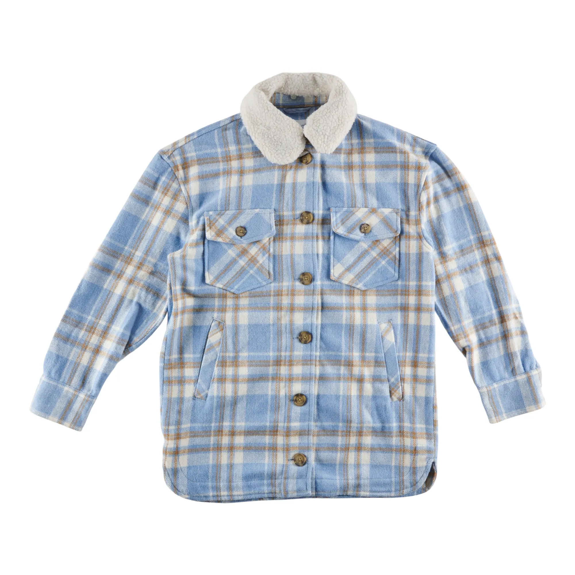 mySTYLE Women's Sherpa Lined Plaid Shacket sold by Giant Tiger