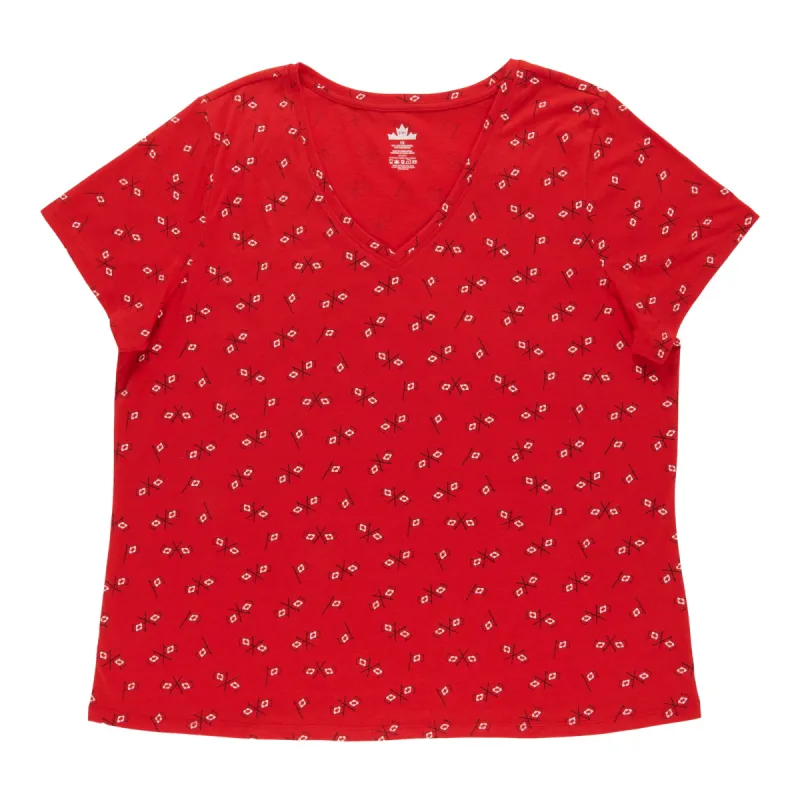 Canada EH Women's Plus V-Neck T-Shirt sold by Giant Tiger