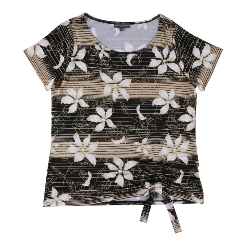 Classic Editions Women's Summer Look Printed Short Sleeve T-Shirt with Bottom Detailing made by Giant Tiger