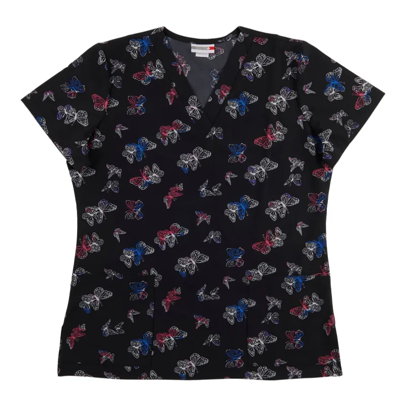 White Cross Women's Spring Time Printed Scrub Top with Front Pockets sold by Giant Tiger