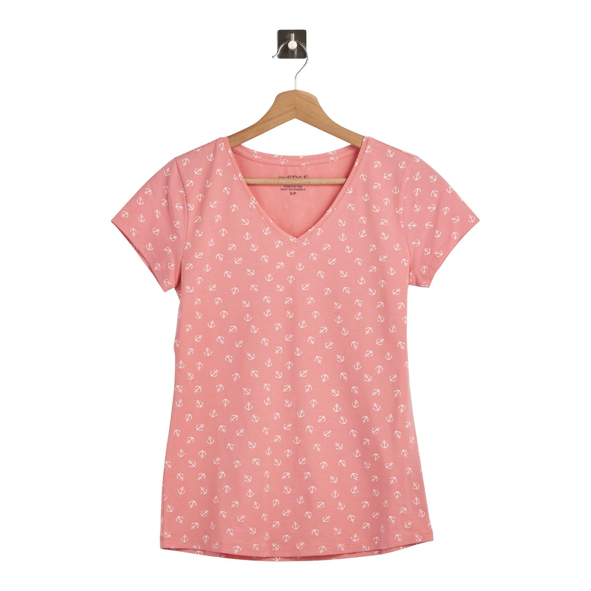 mySTYLE Women's V-Neck Printed Stretch T-Shirt sold by Giant Tiger product image thumbnail 2