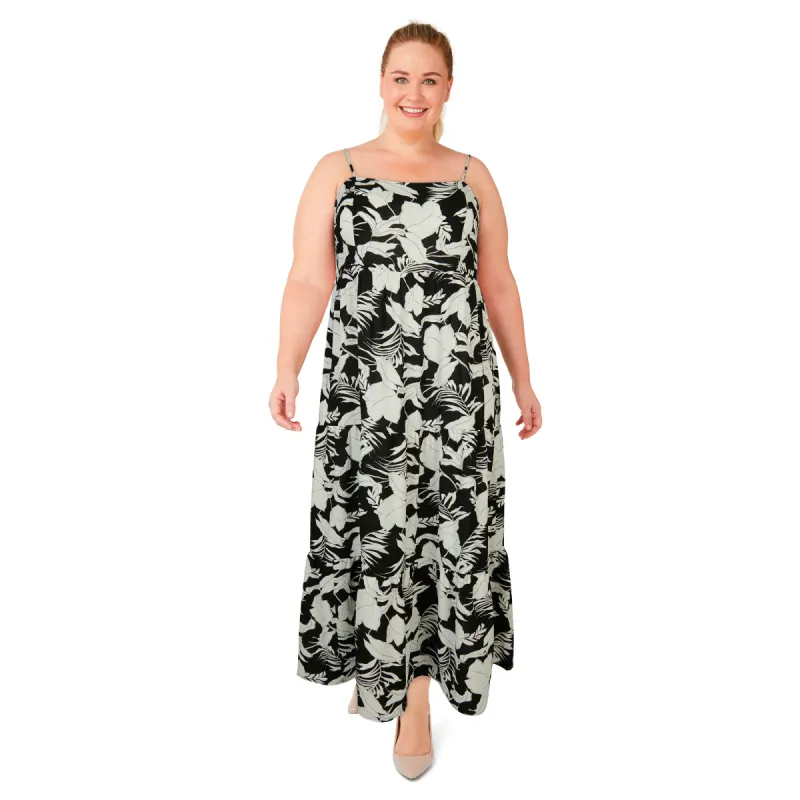 lily morgan Women's Plus Tropical Airflow Printed Maxi Dress sold by Giant Tiger