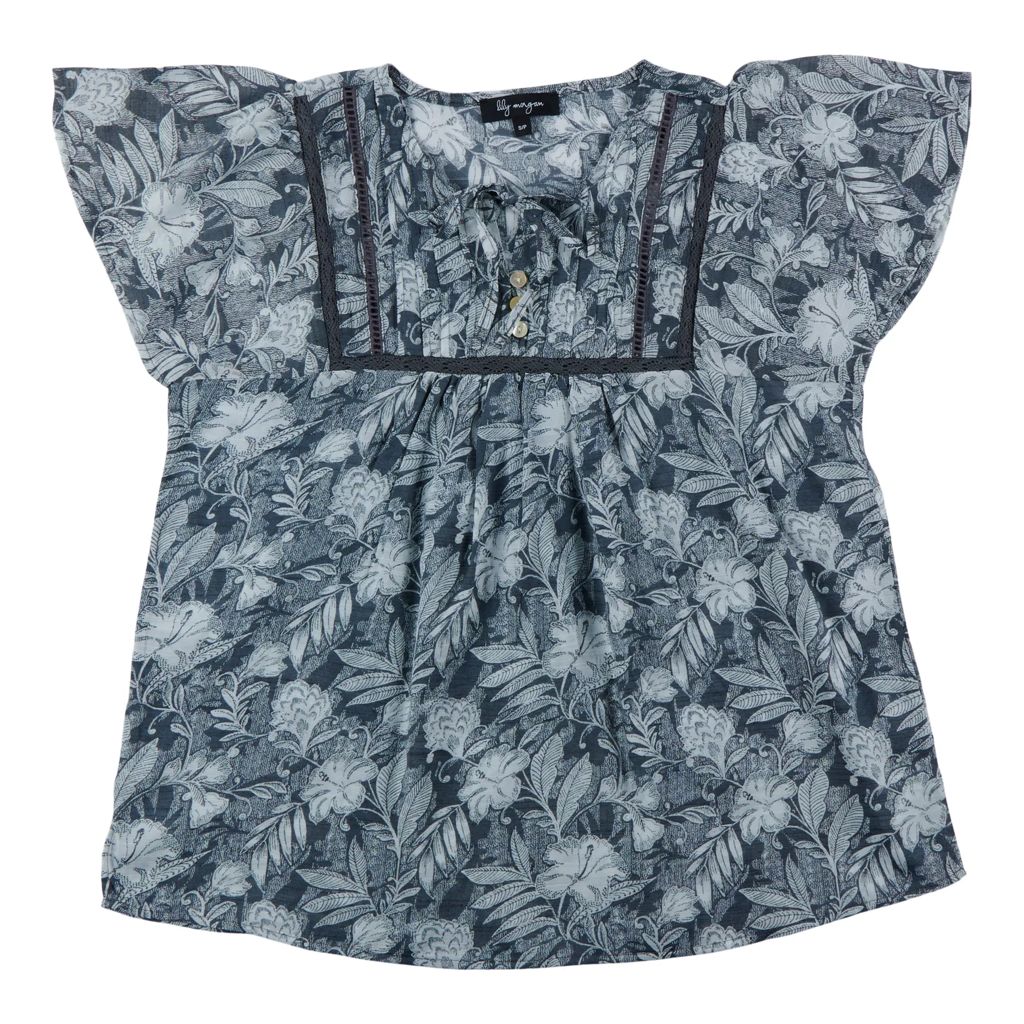 lily morgan Women's Printed Pintuck Blouse sold by Giant Tiger