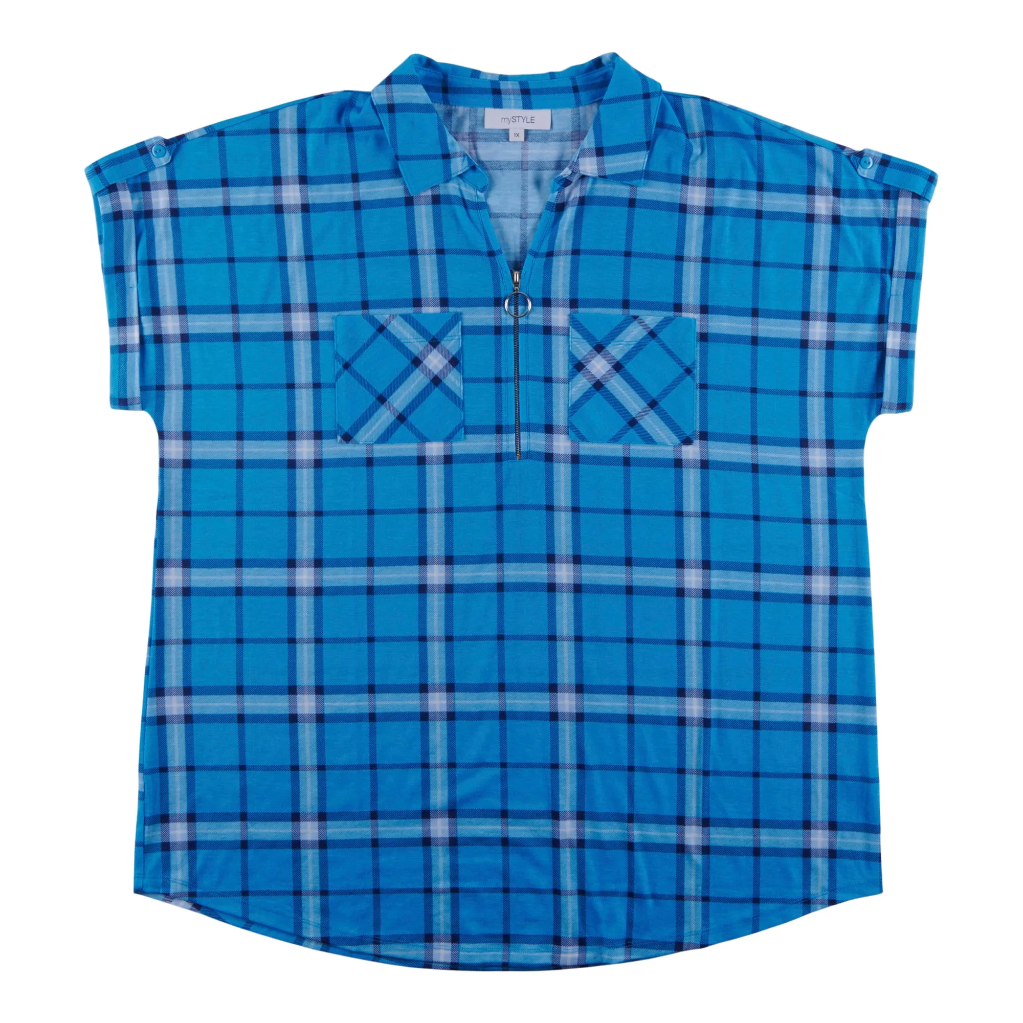 mySTYLE Women's Plus Summer Sizzle Printed Plaid Top sold by Giant Tiger product image thumbnail 2