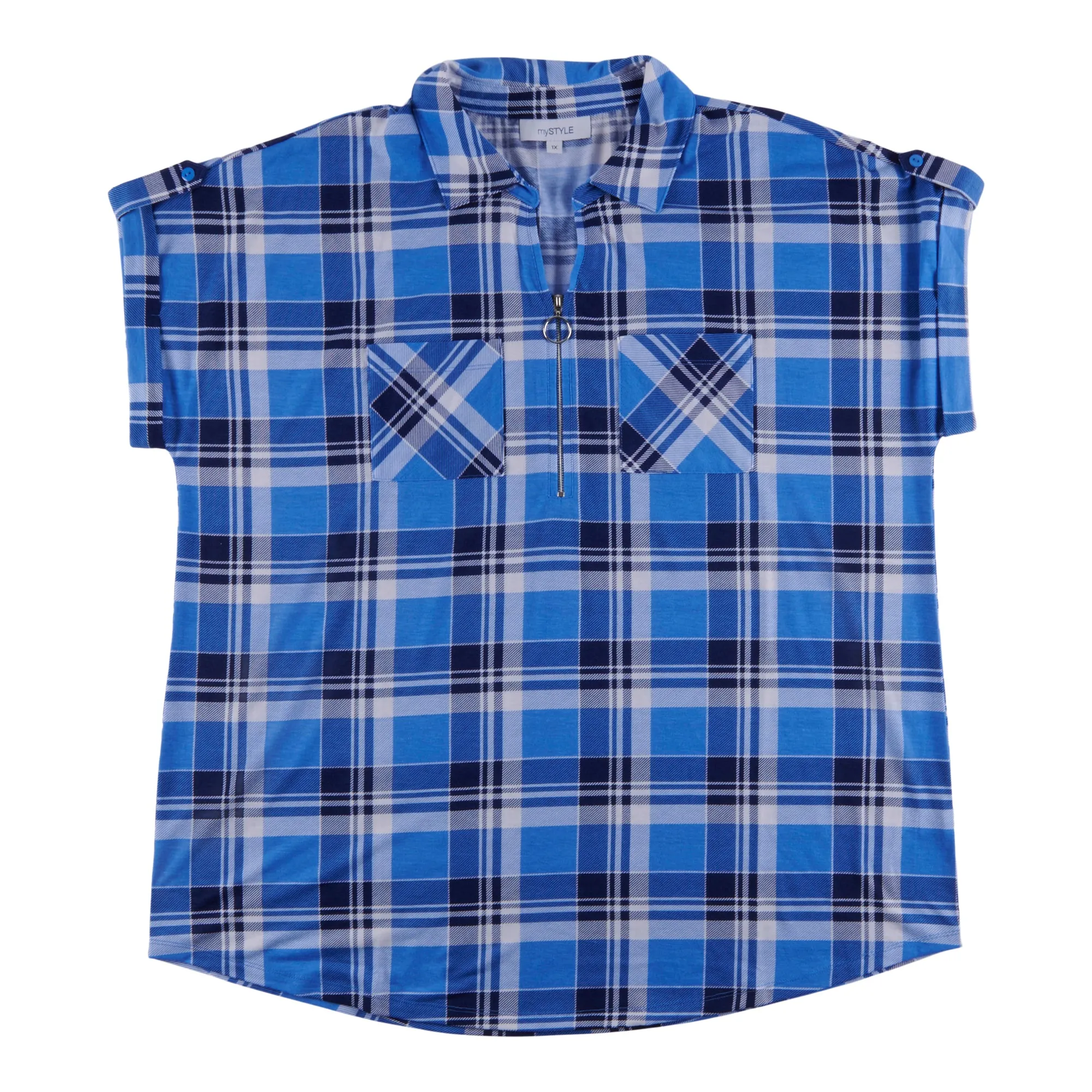 mySTYLE Women's Plus Summer Sizzle Printed Plaid Top sold by Giant Tiger product image thumbnail 3