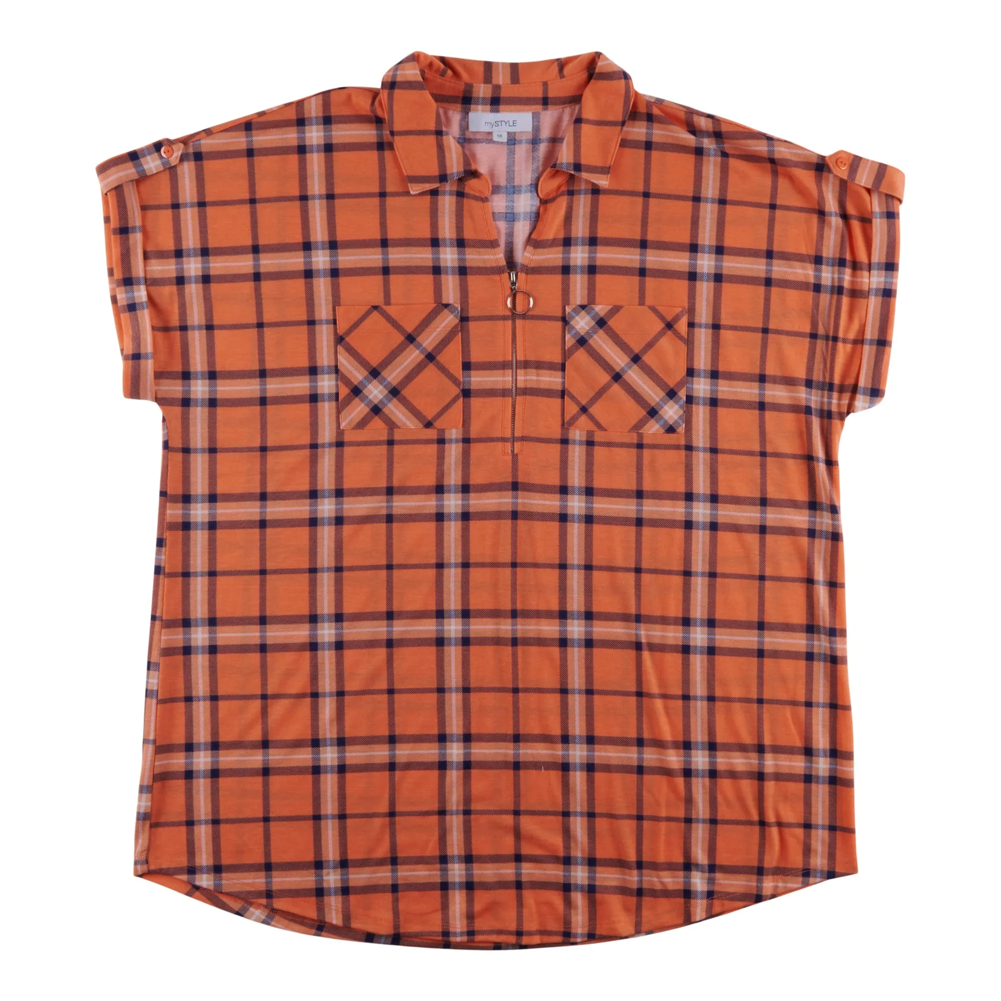 mySTYLE Women's Plus Summer Sizzle Printed Plaid Top sold by Giant Tiger product image thumbnail 4