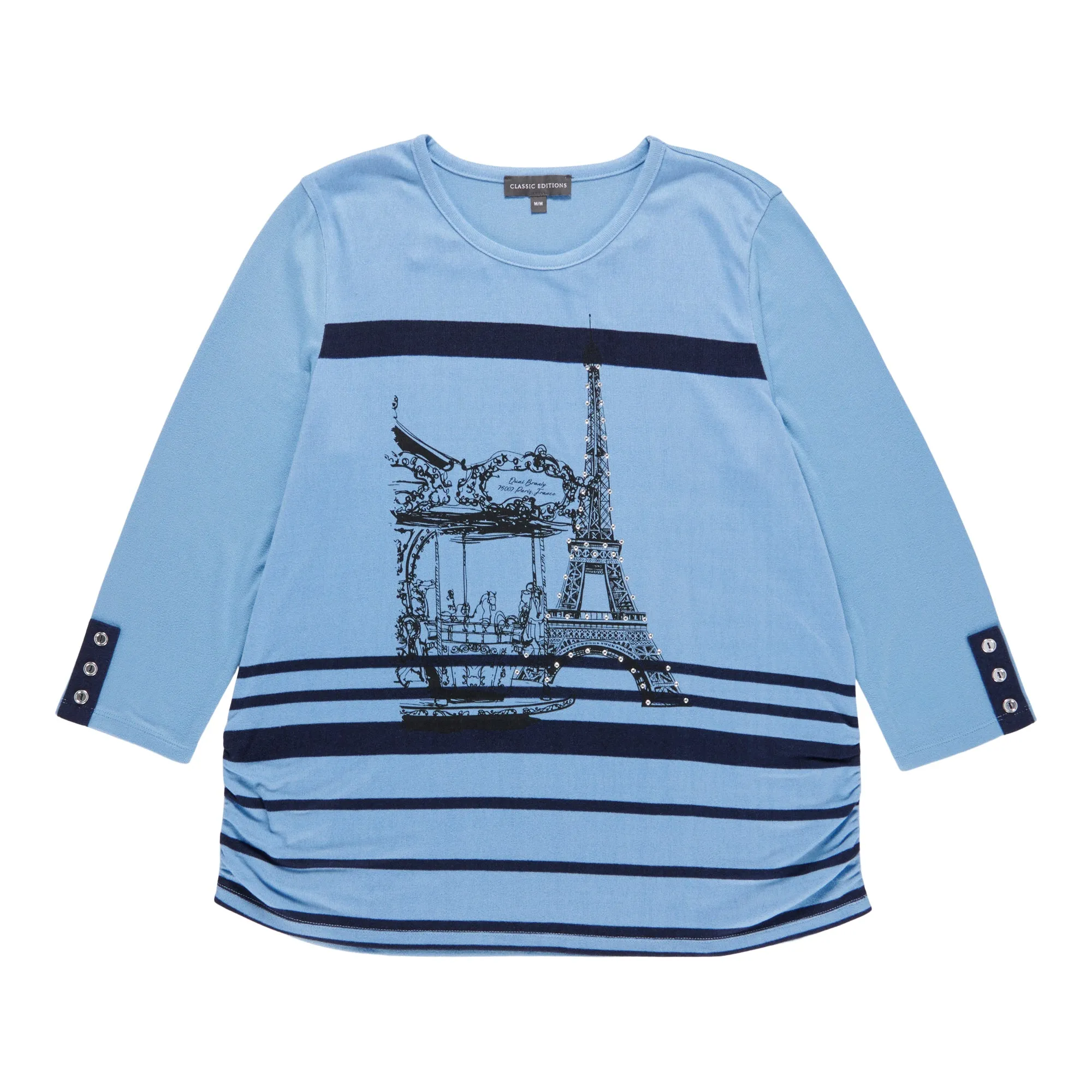 Classic Editions Women's Classic Flair 3/4 Sleeve Snit Top with Screen Print sold by Giant Tiger