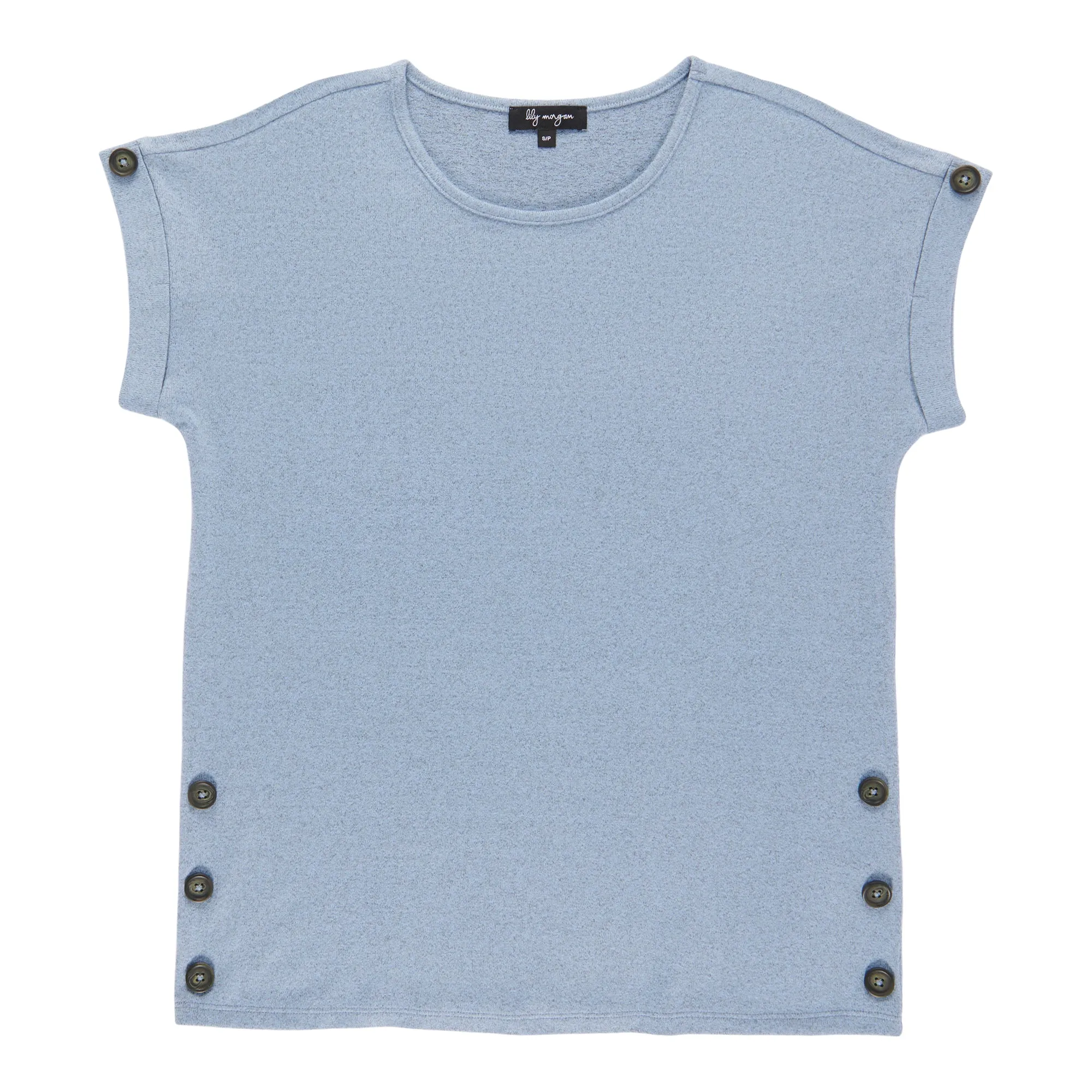 lily morgan Women's Snit Side Button Short Sleeve Blouse sold by Giant Tiger product image thumbnail 3