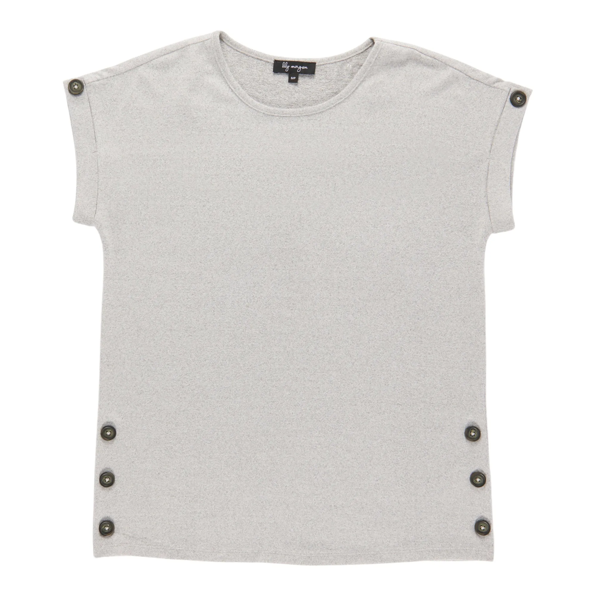 lily morgan Women's Snit Side Button Short Sleeve Blouse sold by Giant Tiger