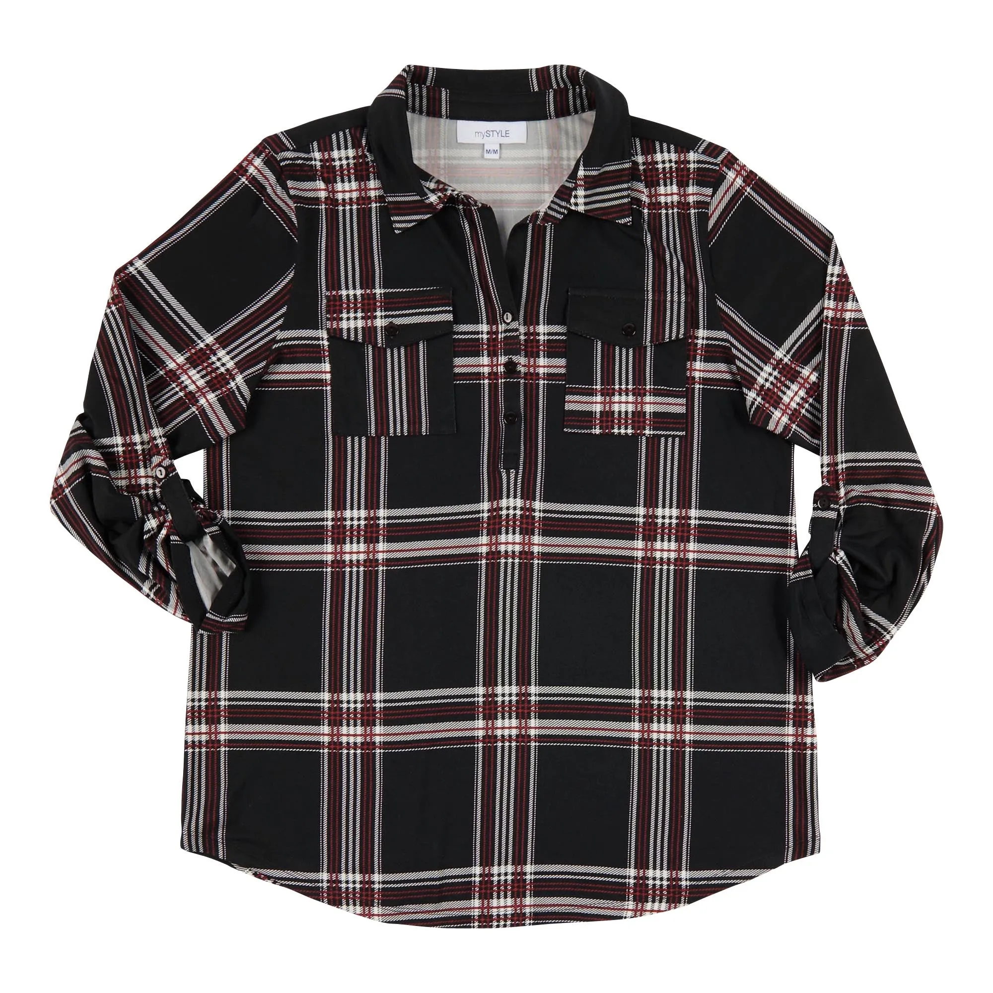 mySTYLE Women's Harvest Printed Plaid Top sold by Giant Tiger