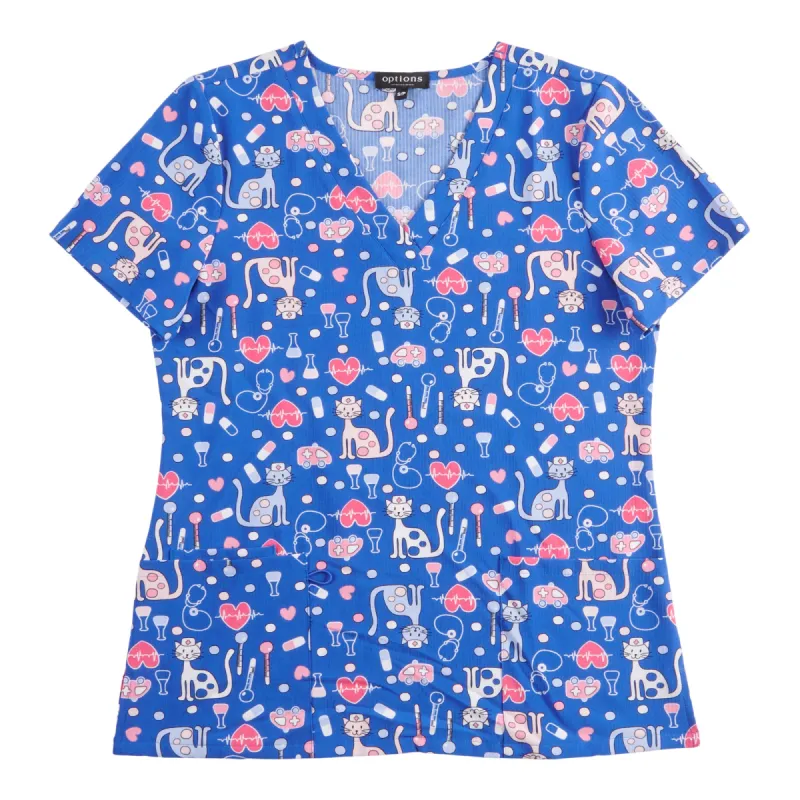 Options Women's Dogs and Cats Scrub Tops with Front Pockets sold by Giant Tiger