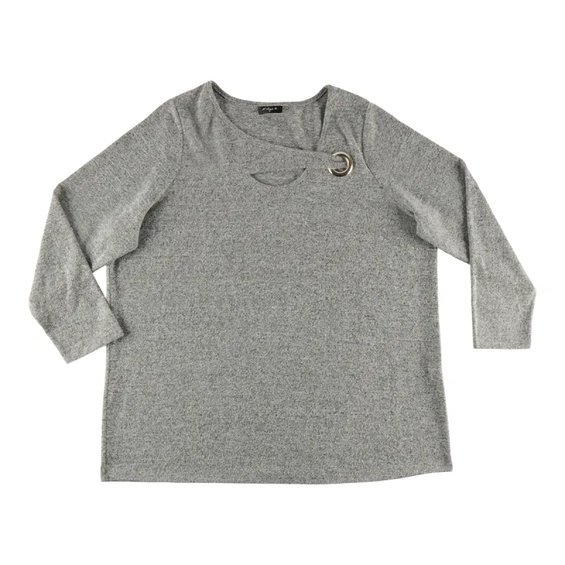 Women's Plus Long Sleeve Top with Keyhole sold by Giant Tiger