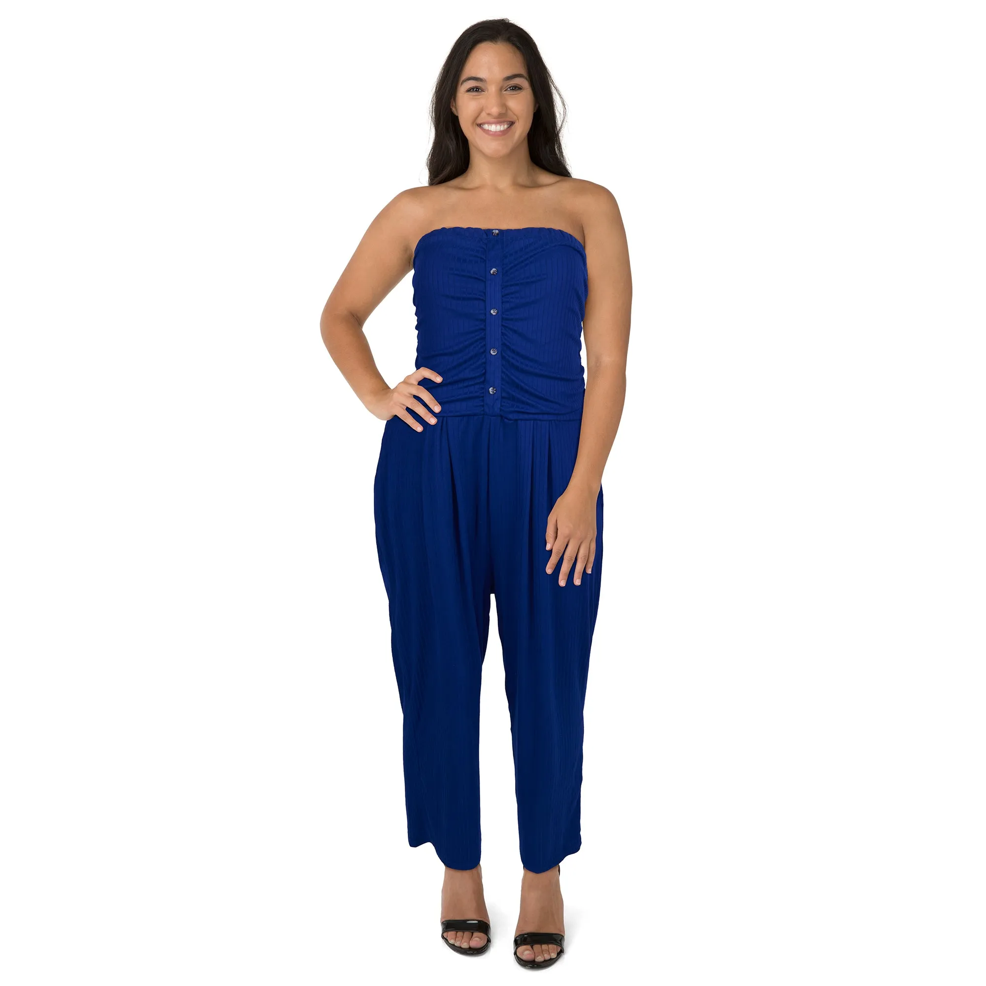 lily morgan Women's Plus Exotic Solid Knit Jumpsuit sold by Giant Tiger product image thumbnail 2