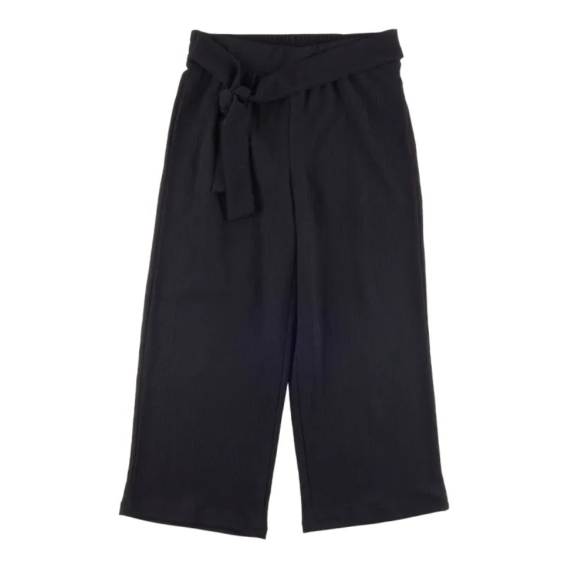 lily morgan Women's Blush Tie Front Wide Leg Crop Pant, Black sold by Giant Tiger