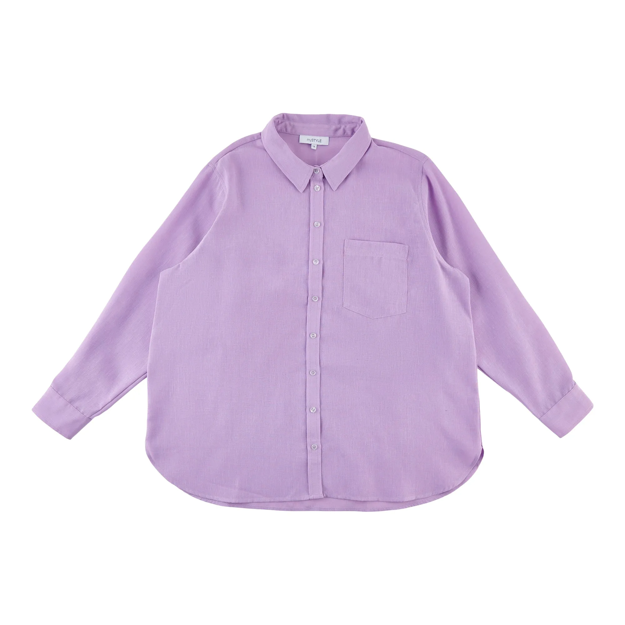 mySTYLE Women's Plus Solid Linen Shirt sold by Giant Tiger