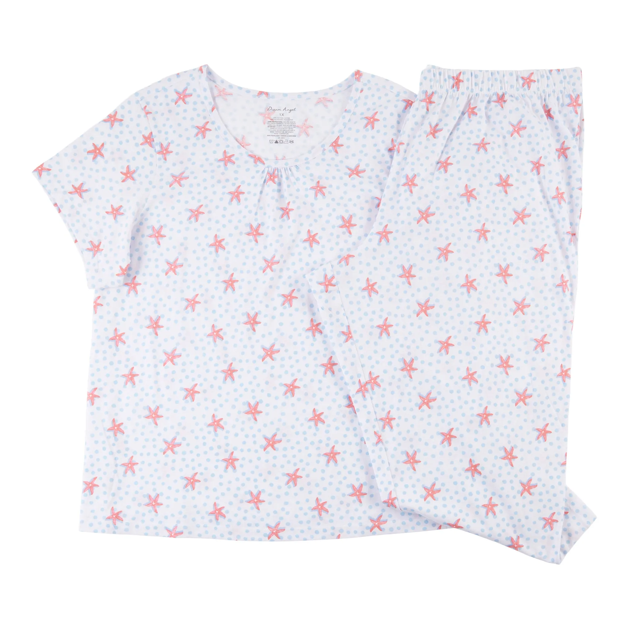 Women's Plus Knit Capris PJ Set, 2-Piece sold by Giant Tiger