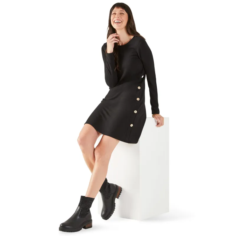 lily morgan Women's Trendsetters A-Line Dress with Button Detail sold by Giant Tiger