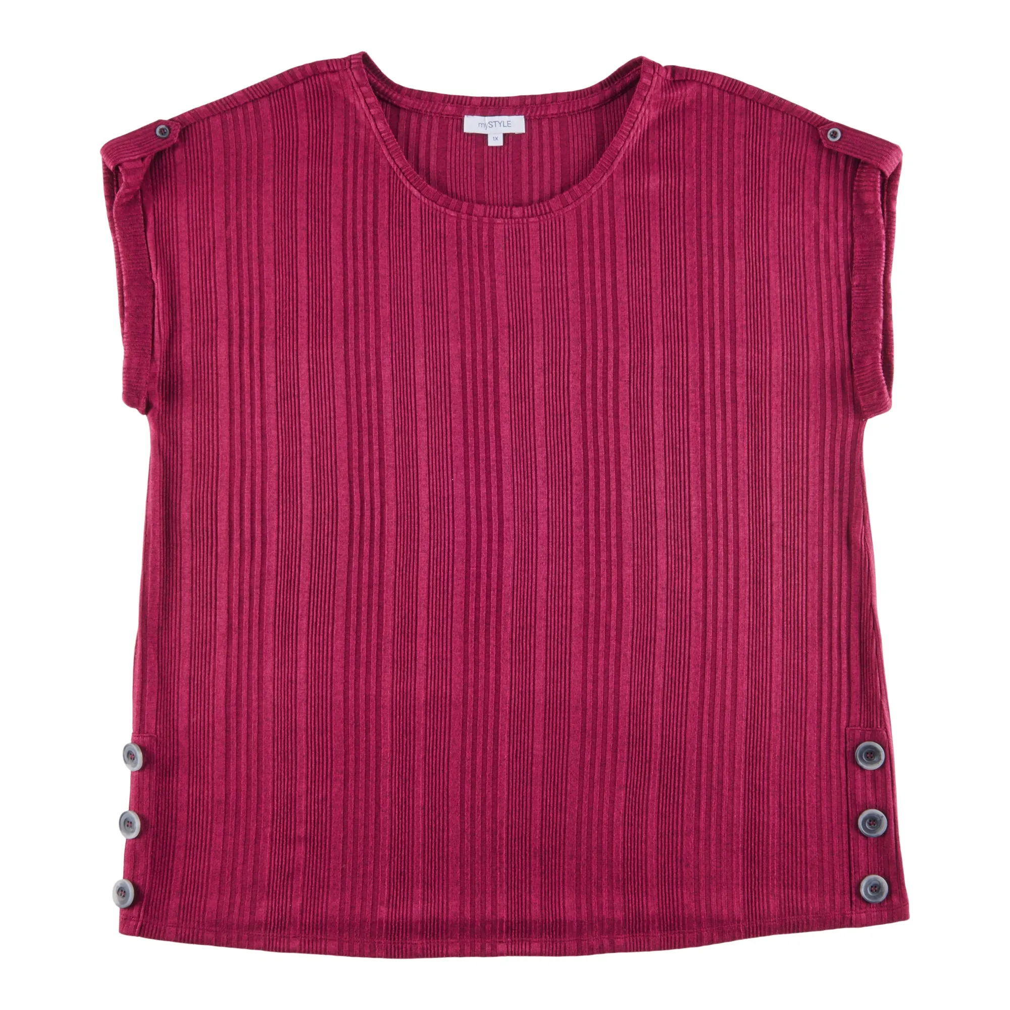 mySTYLE Women's Plus Street Smart Side Button Top sold by Giant Tiger product image thumbnail 3