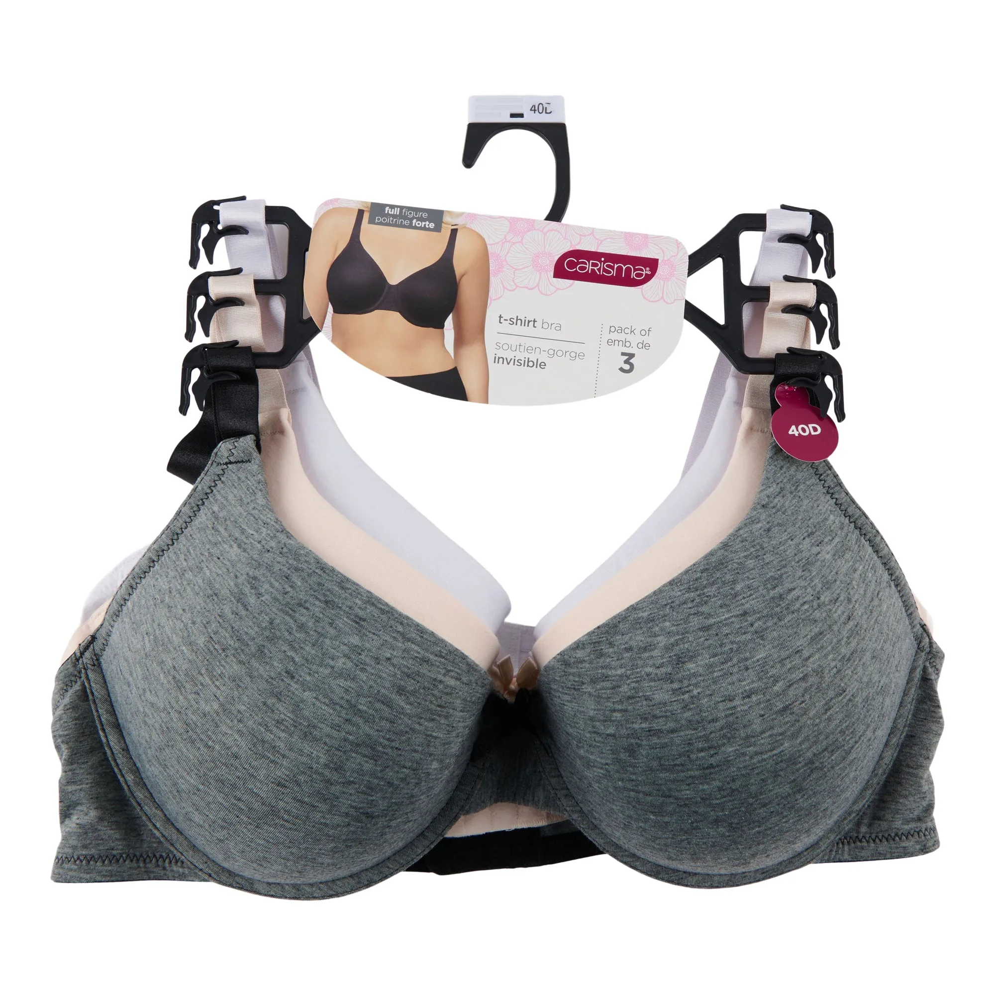 Carisma Women's Plus T-Shirt Bra, 3-Pack sold by Giant Tiger product image thumbnail 2