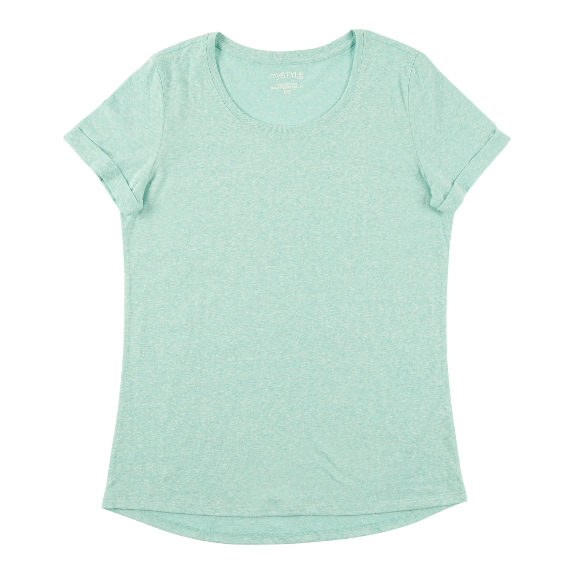 mySTYLE Women's Relaxed Fashion Scoop Neck T-Shirt with Rolled Sleeves sold by Giant Tiger product image thumbnail 2