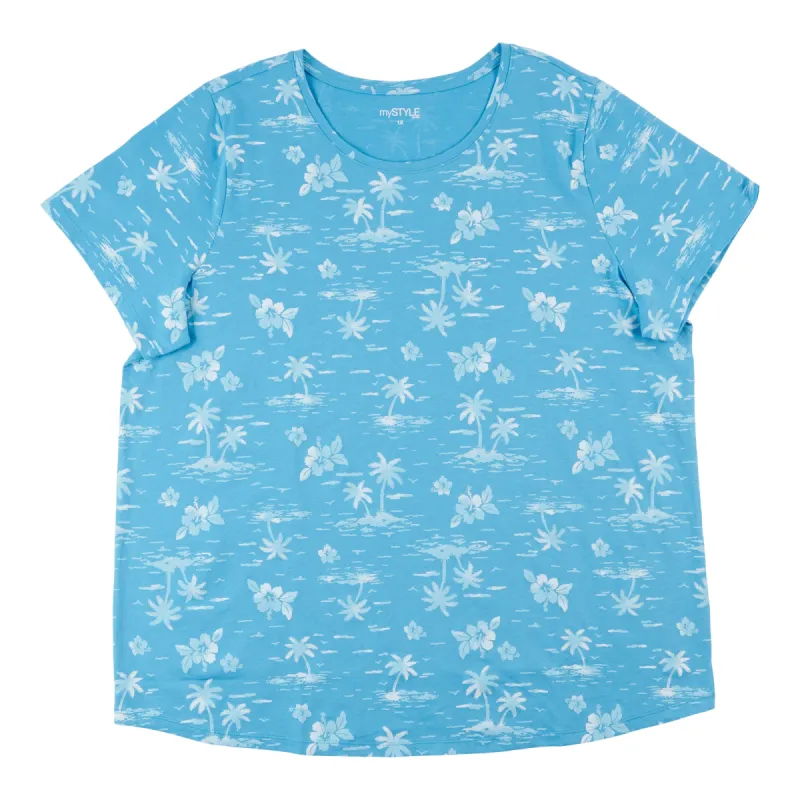 mySTYLE Women's Plus Seasonal Printed Scoop Neck T-Shirt sold by Giant Tiger