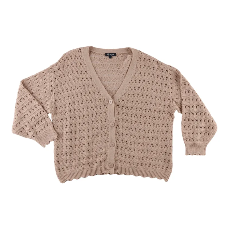 lily morgan Women's Plus V-Neck Open Stitch Cardigan sold by Giant Tiger