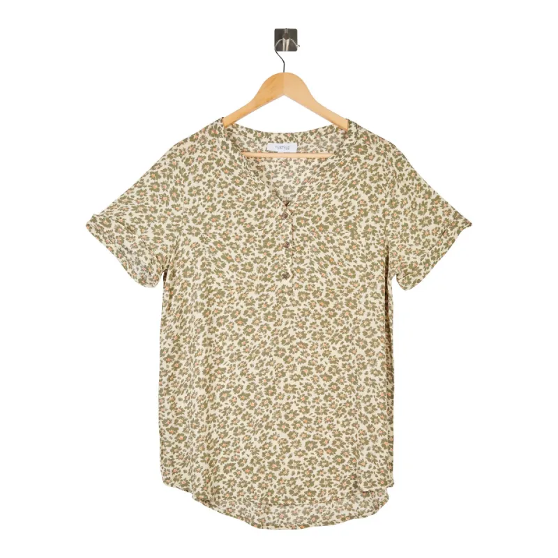 mySTYLE Women's All-Over Printed Crinkle Top sold by Giant Tiger