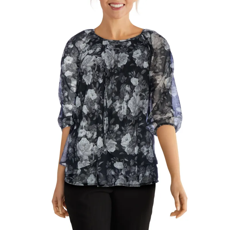 Classic Editions Women's Round Neck Chiffon Blouse sold by Giant Tiger