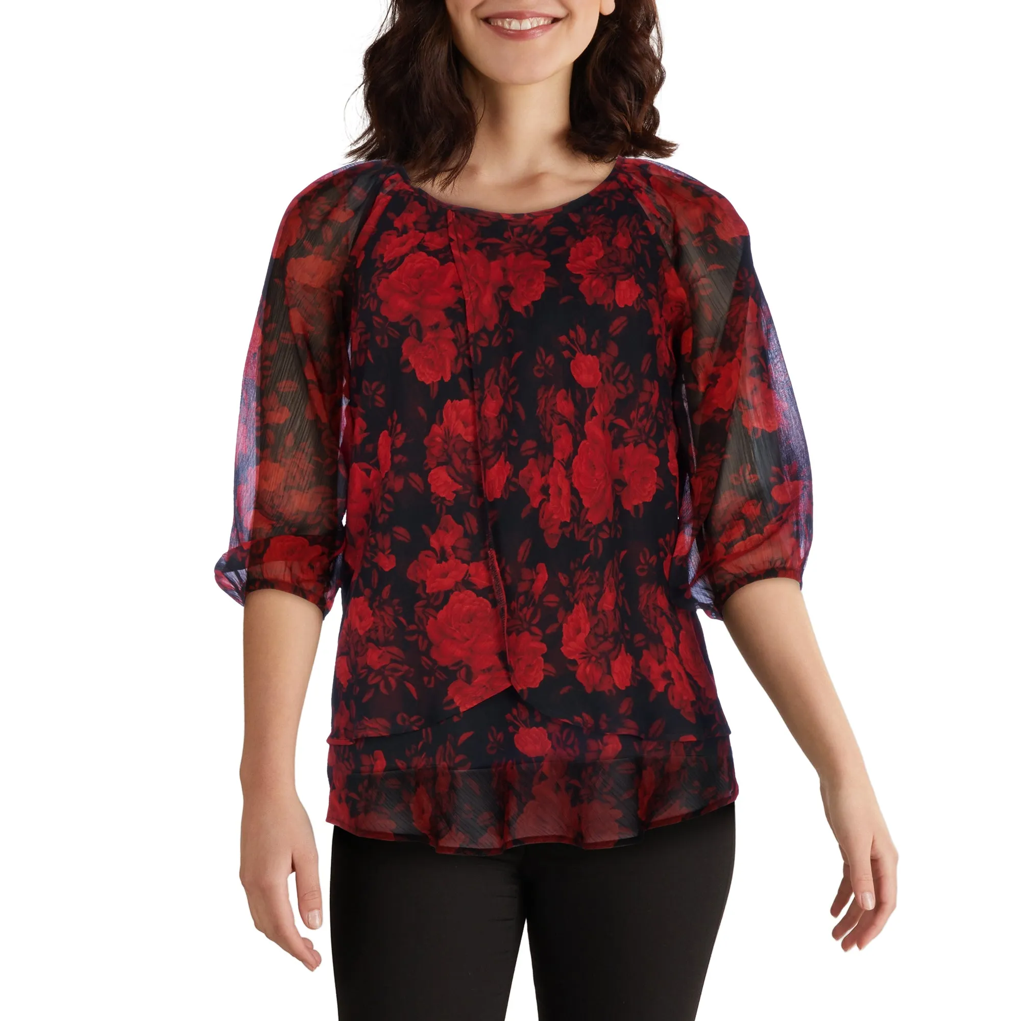 Classic Editions Women's Round Neck Chiffon Blouse sold by Giant Tiger product image thumbnail 2