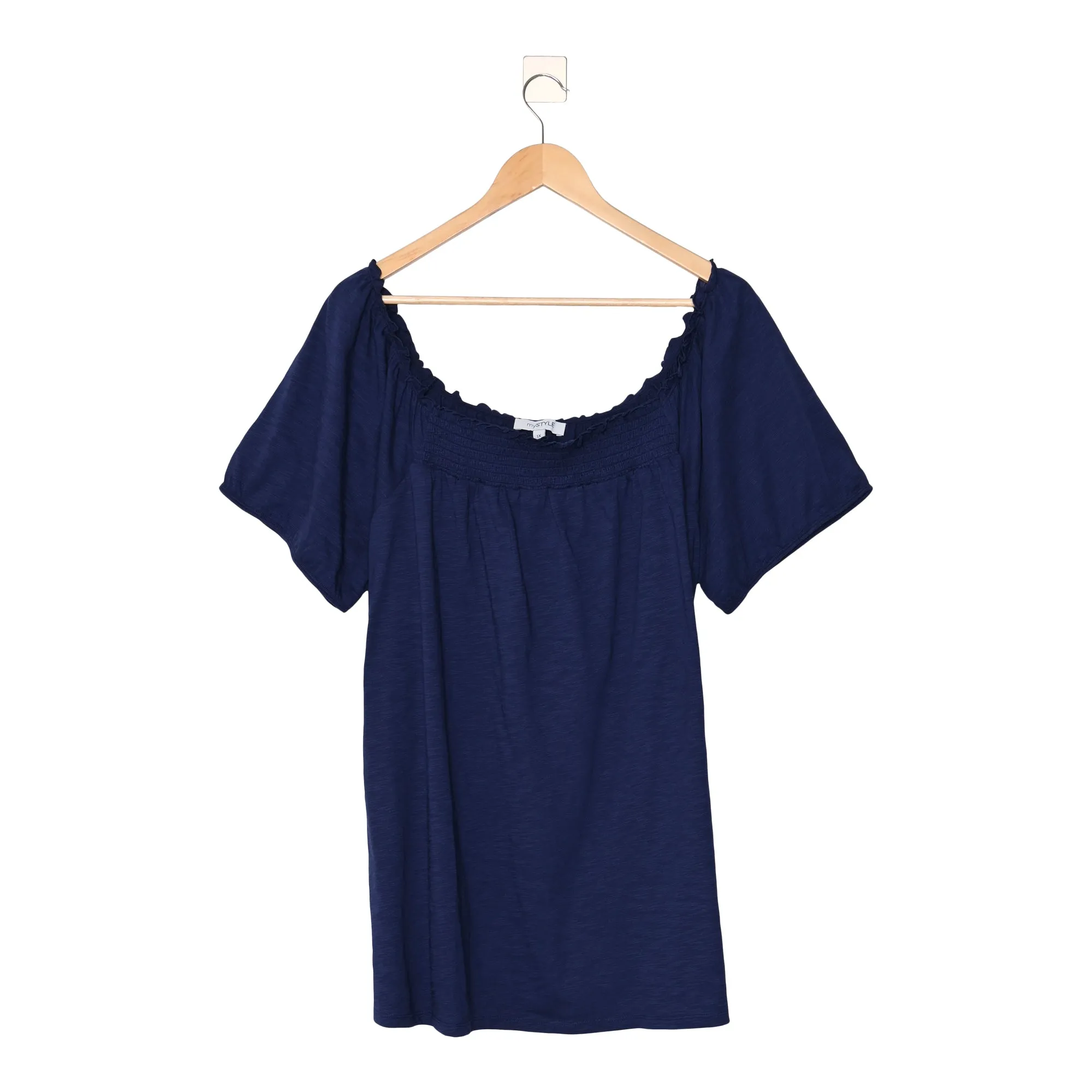 mySTYLE Women's Plus Cool Comfort Smocked Puffed Sleeve T-Shirt sold by Giant Tiger