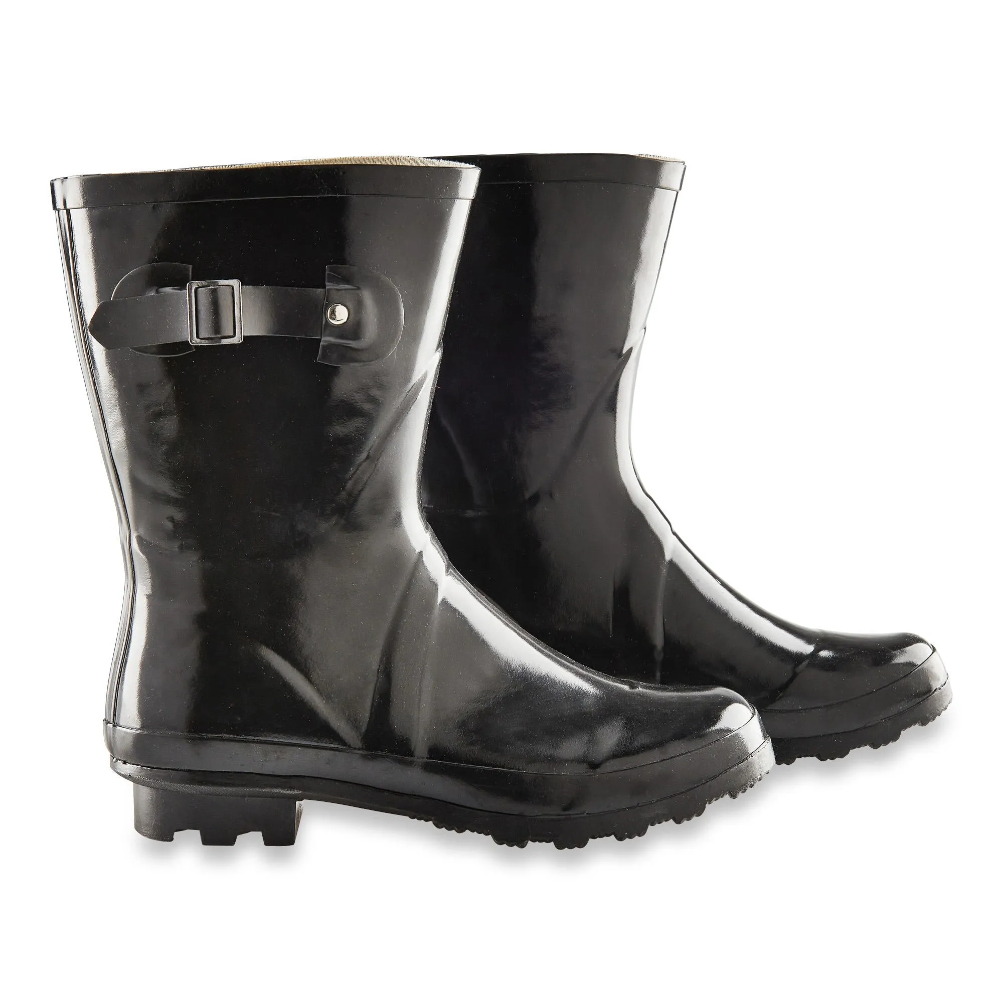 Women's Black Mid-Height Rubber Boots - 6-10 sold by Giant Tiger