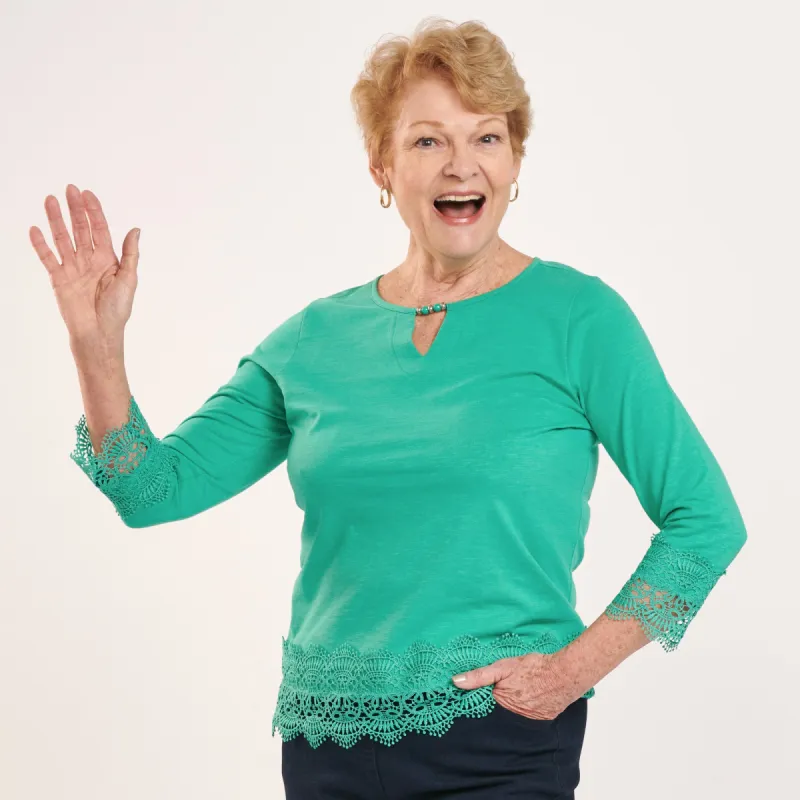 Classic Editions Women's Top with Crochet Design sold by Giant Tiger