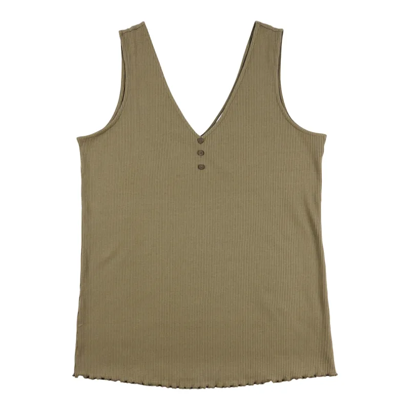 mySTYLE Women's Plus Quest Solid Rib Henley Tank sold by Giant Tiger