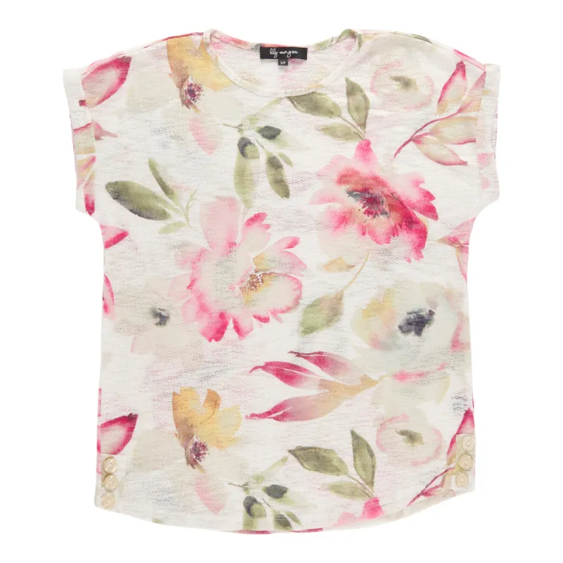 lily morgan Women's Knit Top With Printed Coconut Buttons sold by Giant Tiger